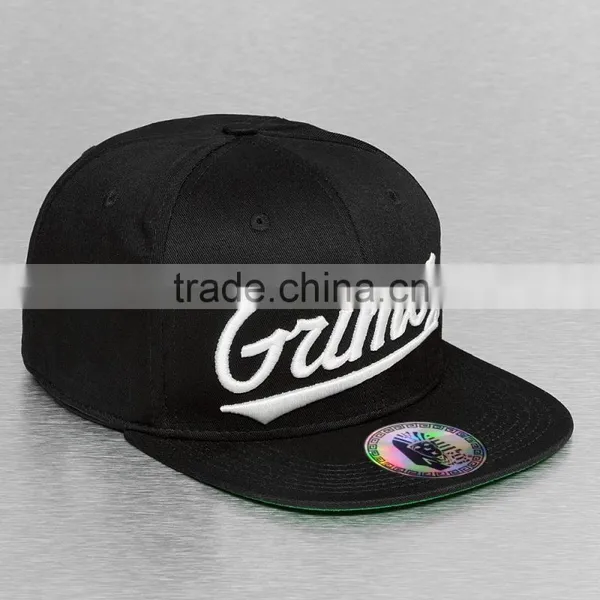 Fashion Design White Logo Embroidery Korean Snapback Hat photo-2