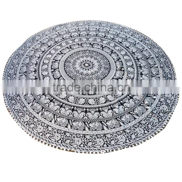 Round Mandala Tapestry, Animal Mandala Tapestry, Round Beach Tapestry photo-4