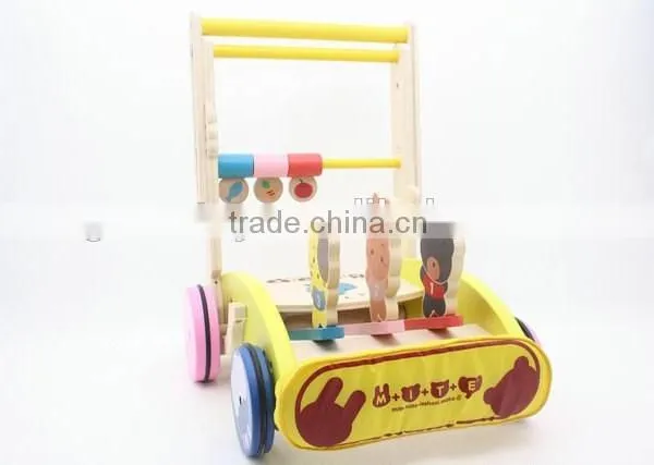 Height Adjustable Wooden Baby Walker