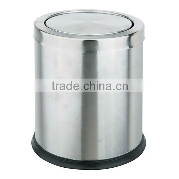 Stainless Steel Top Flip Cover Waste Bin photo-2