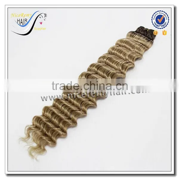 Top Quality Fast Delivery Wholesale Blonde Wavy Deep Curly Ombre Weave 100 Virgin Human Hair photo-2