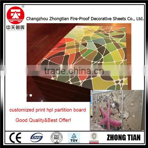 Digital Print Compact Hpl Board Waterproof Toilet Cubicle Partition Decorative High Pressure Compact Partition Board photo-2