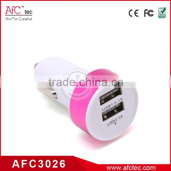 ABS Colorful Hot Sale Wholesale Promotion 2.1a Dual Usb Car Charger photo-3