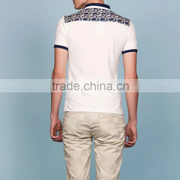 Men's Pocket t Shirt With Pocket -Men's Lapel Short Sleeves Back Yoke Print 100% Cotton t Shirt photo-2