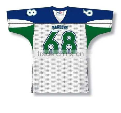 Polyester Spandex Custom Sublimated Rangers American Football Jersey/Shirt