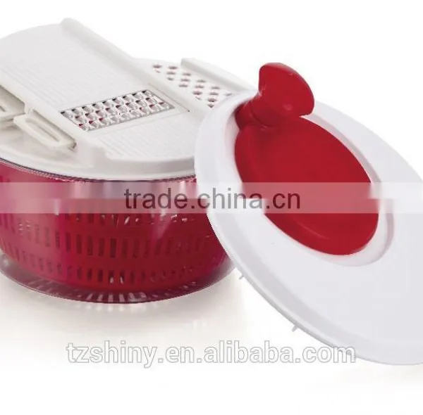 2 in 1Plastic Salad Spinner With Multi Grater Plastic Salad Maker