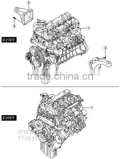 NEW ENGINE DIESEL D20DT SET ASSY 4WD EURO-4 SSANG YONG 2015 MNR photo-4