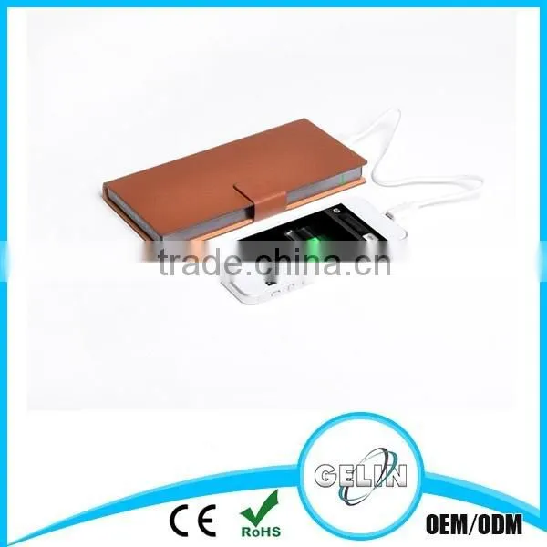 2015 Black/yellow/brown Colors Free Real Capacity Best Quality Power Bank Charger With pu Cover photo-2