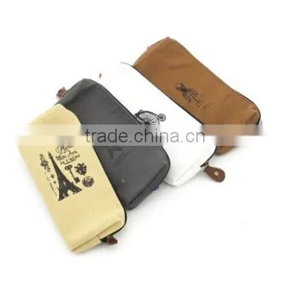 Paris Memories Pastorable Canvas Pen Pencil Stationery Pouch Bag Case photo-2