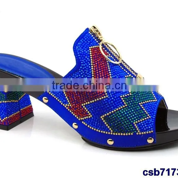 CSB7173 Orange -blue-gold-green-red New Coming Italian Design High Quality Hot Selling Lady Sandals With Stone on Factory Costy photo-2