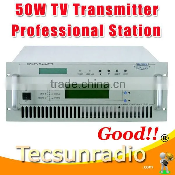 FMUSER 518A-50W VHF UHF All Solid State Wireless Analog TV Signal Broadcast Transmitter TV Station Broadcasting Equipment