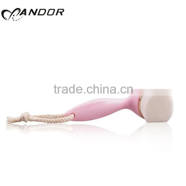 New Pink Portable Synthetic Hair Pulm Blossom Facial Cleaning Brush photo-4