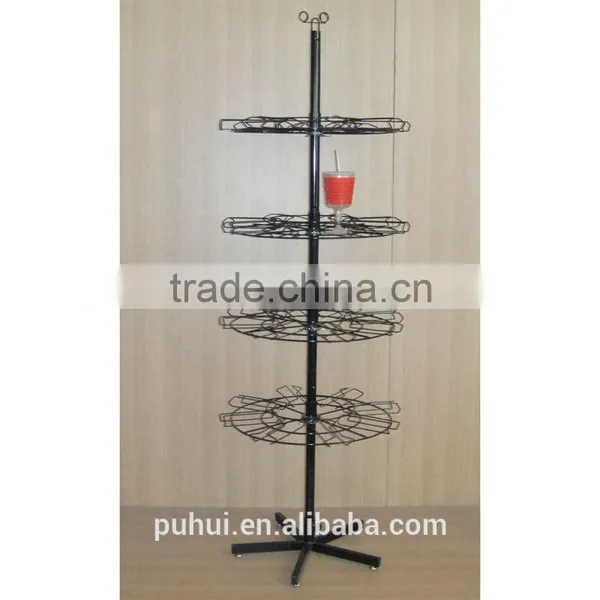 Elegant Shape Metal Floor Mugs Rack for Promotion photo-5