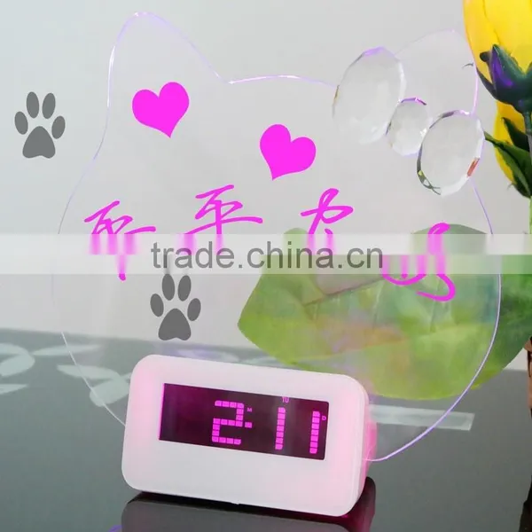 Multi Function Digital Alarm Clock With Board for Leaving a Message photo-6