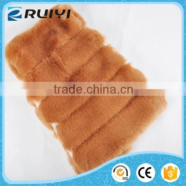 Women Sleeveless Fake Fur Vest Red photo-6