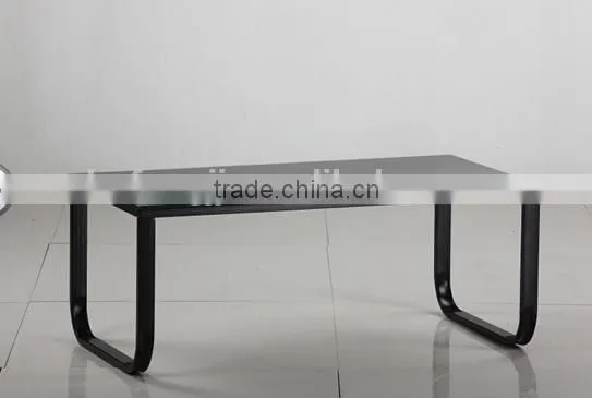 2015 Hot Sale Tempered Glass Black Leg Coffee Table photo-3
