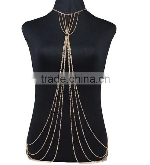 2016 Women Summer Bikini Tassels Gold Body Jewelry, Long Sexy Body Chains photo-3