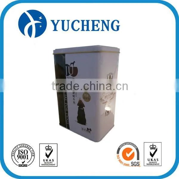 Rectangle Metal Tin Container for Pet Food