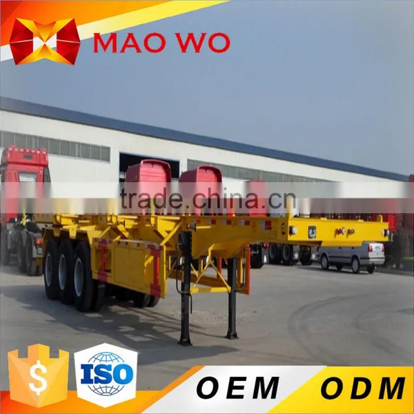 2016 3 Axles Goose Neck 40ft Skeleton Container Semi Trailer photo-3
