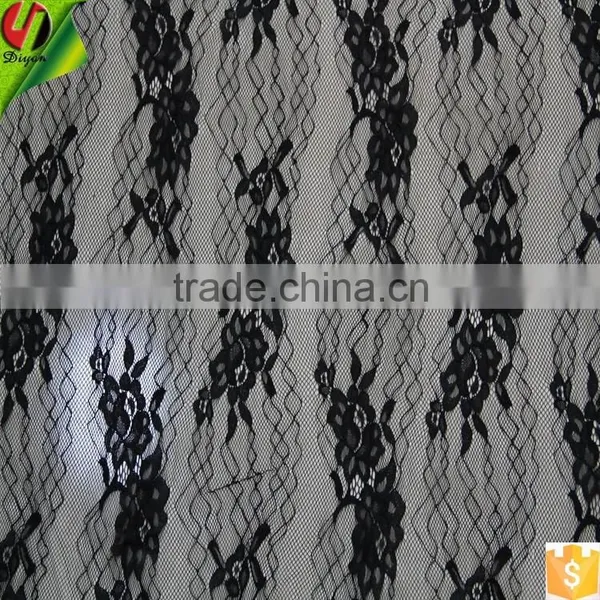 Factory Direct Cash #BY7509 Black Nylon Eyelash Fabric for Wedding Dresses photo-4