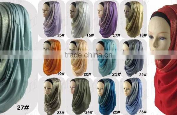 Wholesale Fashion Shimmer Lurex Viscose Shawl Hijab Dubai Muslim Hijab Scarf photo-6