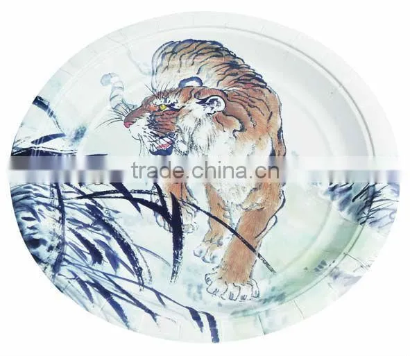 12" Food Grade Round Customized Paper Dishes/paper Plate