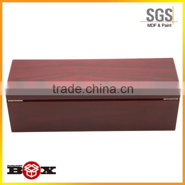 Plastic Metal Feather Handmade Red Wine Wooden Box photo-3