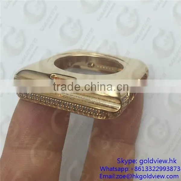Newest Hot Selling, Crystal Steel Metal Case Housing for Apple Watch 24k Gold Plated photo-5