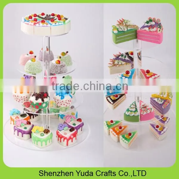 Fashion Table Top Colored Acrylic Wedding Cake Stand Acrylic Cake Stand for Sale photo-3