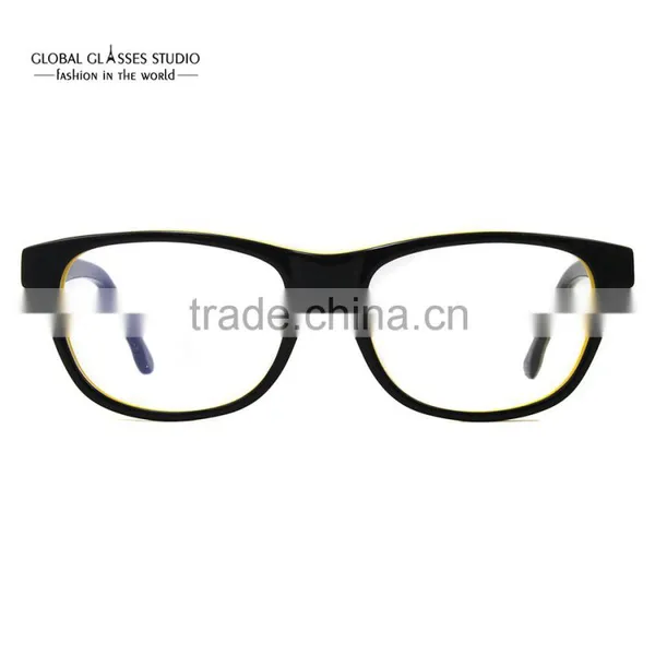 New Colorful Young Cool Unisex Squared Fashion Design Glasses Frame Clean Lens Acetate Eyeglasses Optical Eyewear 51BG24011 photo-3