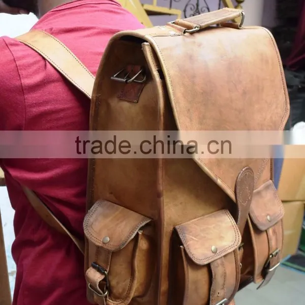 Wholesale Genuine Leather Back Pack/vintage Style Back Pack photo-4