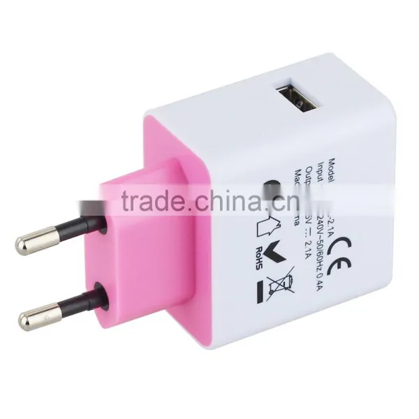 5V 1A Europe Type High Speed Charging 2 Pin Morocco USB Charger photo-3