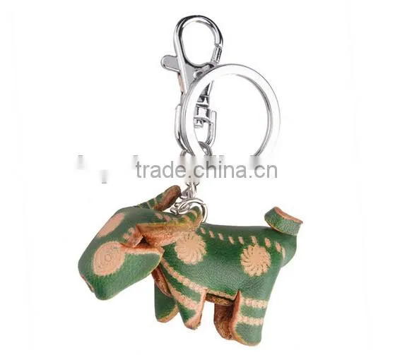 Animals Leather Animal Keychain With Metal Keychain Keyring Cheap Leather Keychain