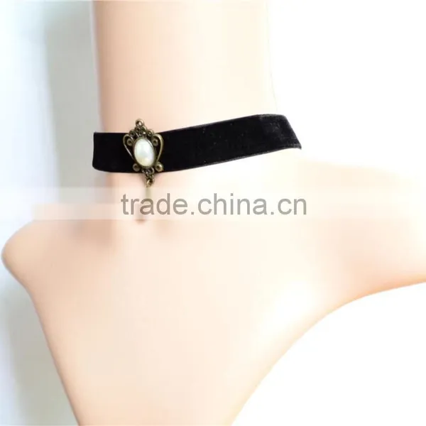 Retro Vintage Gothic Black Lace Resin Collar Choker Necklaces for Women Collier Fashion Jewelry photo-2