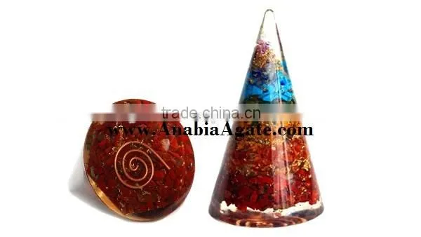 Chakra Orgone Cone:Wholesale Healing Orgone : Chakra Layered Orgone Cone photo-2