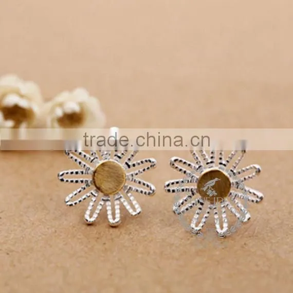 925 Sterling Solid Silver Leaf Branch Earring Stud Fashion Women Earring DIY Jewelry 6730607 photo-2