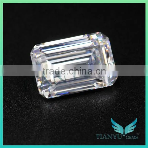 Wholesale Heat Zircon Gemstones for Jewelry White Emerald Cut Syntheic CZ Stone Gems Price photo-6