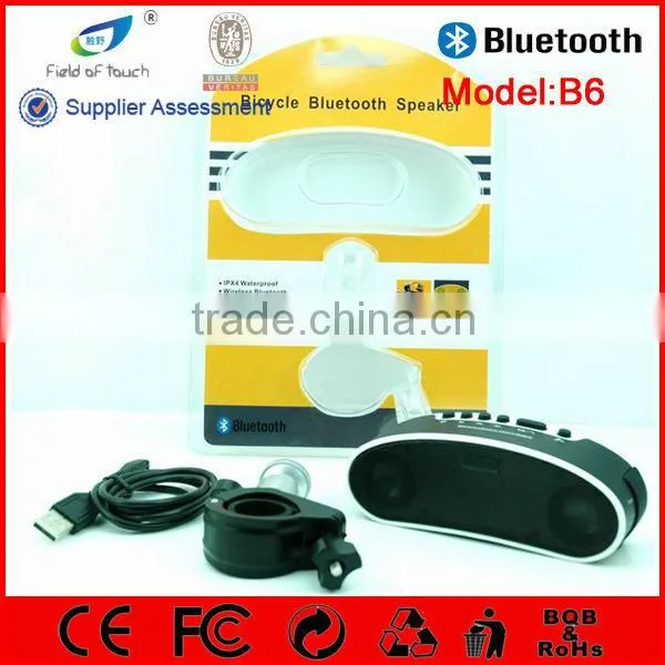 B6 White Color Wireless Handsfree LED Bicycle Bluetooth Speaker With FM Radio photo-6