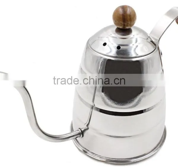Pour Over Coffee Kettle Hand Drip Kettle Premium Stainless Steel Gooseneck Tea Kettle Wooden Ergonomic Handle photo-2