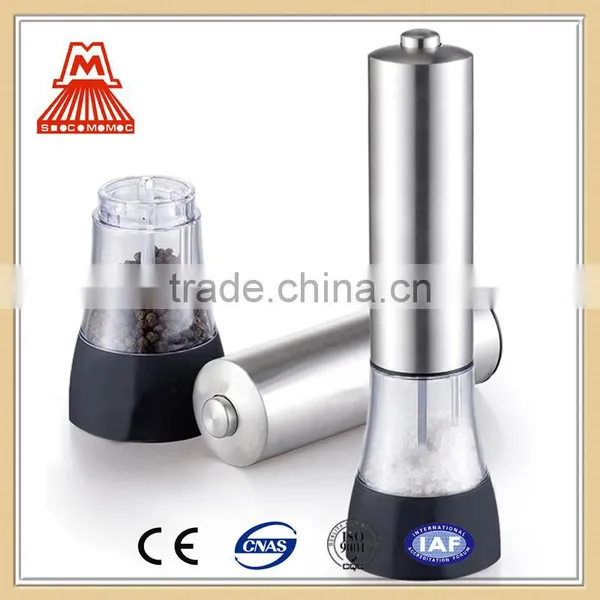 Wholesale Newest Cheap Acrylic 70x 245mm Electric Stainless Steel Pepper Mill