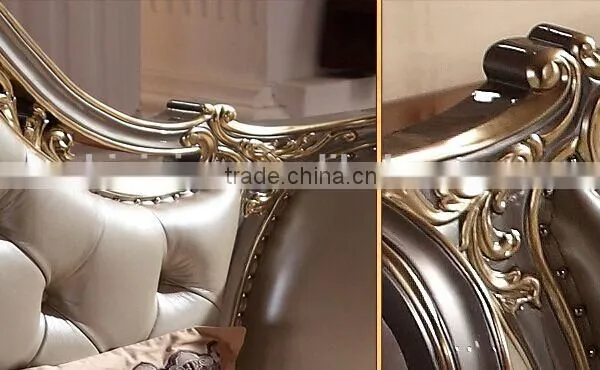 European Style Wood Carved Bed, Elegant and Royal King Size Bed, Luxury Bedroom Furniture Set (BF01-ML012) photo-5