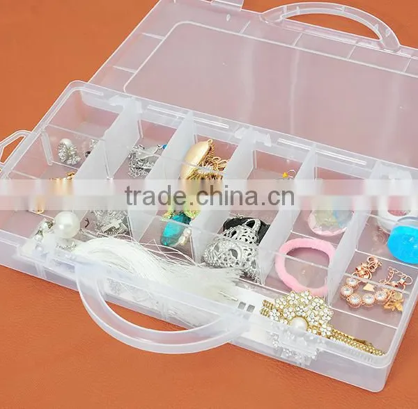 Rectangle Adjustable 13 Lattices Tranparent With Cover Jewellery Box photo-6