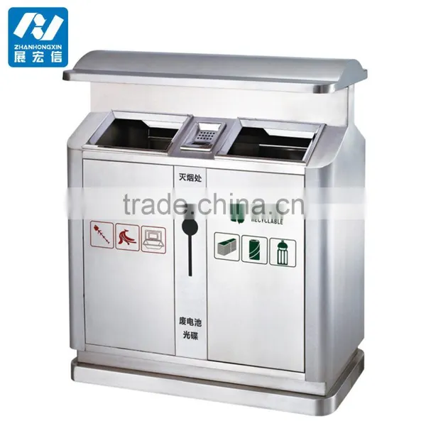 High Quality Outdoor Metal Recycle Trash Bin photo-5