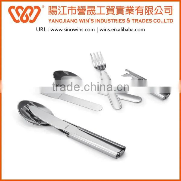 A21-8003 Stainless Steel Foldable Camping Tool With Aluminum Handle Chips photo-3