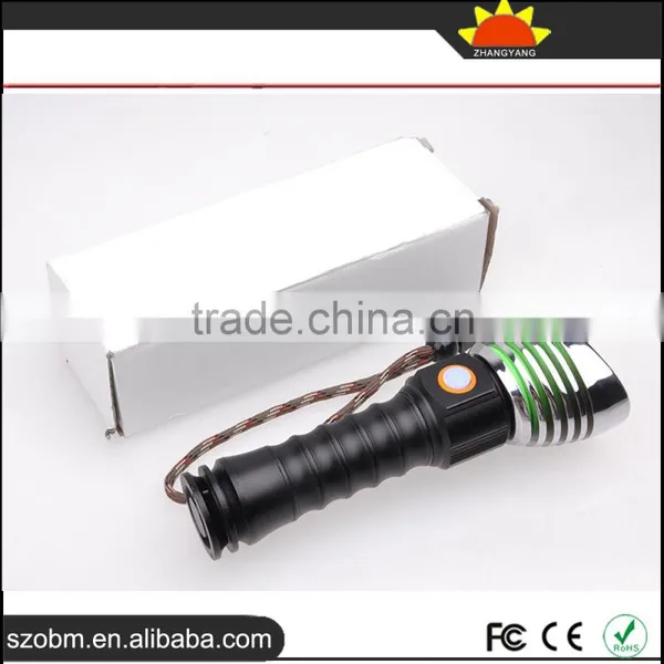 2016 Latest OEM XML-T6 3 Mode 1000 Lumens Focus Adjustable LED Flashlight photo-4