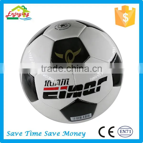 Black and White Rubber Bladder Outdoor Soccer Ball for Adults photo-2