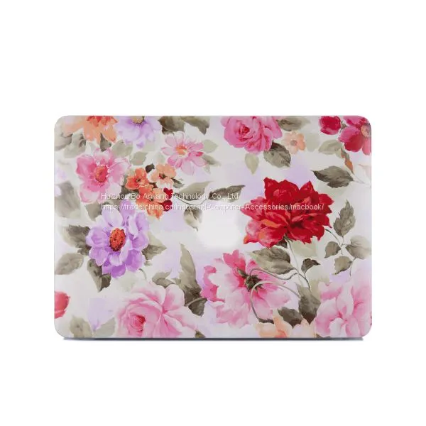 2017 Laptop Case Case Rose PC Case for MacBook Sticker for Macbook TPU + PC Beautiful Pattern Notebook Sleeves Silicone photo-3