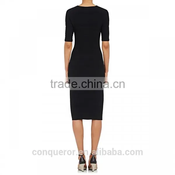 Tailor Made V-neck Elbow-length Sleeves Ladies Formal Dress photo-3