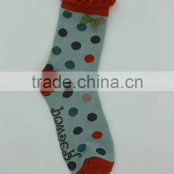 Lady Crew Socks Women Socks Ruffle Socks With Bow on Leg photo-6