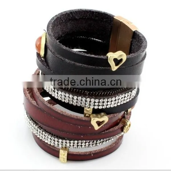 Mens Snake Leather Bracelets,PU Leather Bracelets,custom Logo Magnetic Bracelet photo-5